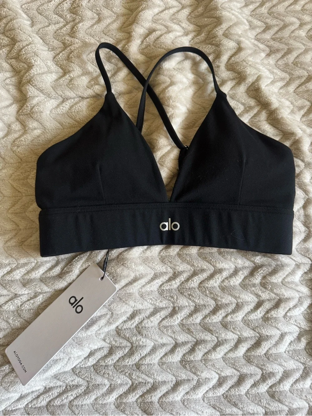 ALO Yoga Black Strappy V-Neck Bralette